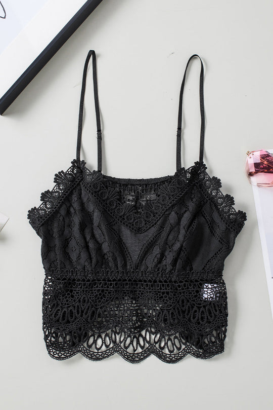 Heidi-Mode | V-Ausschnitt Spitze Cropped Cami