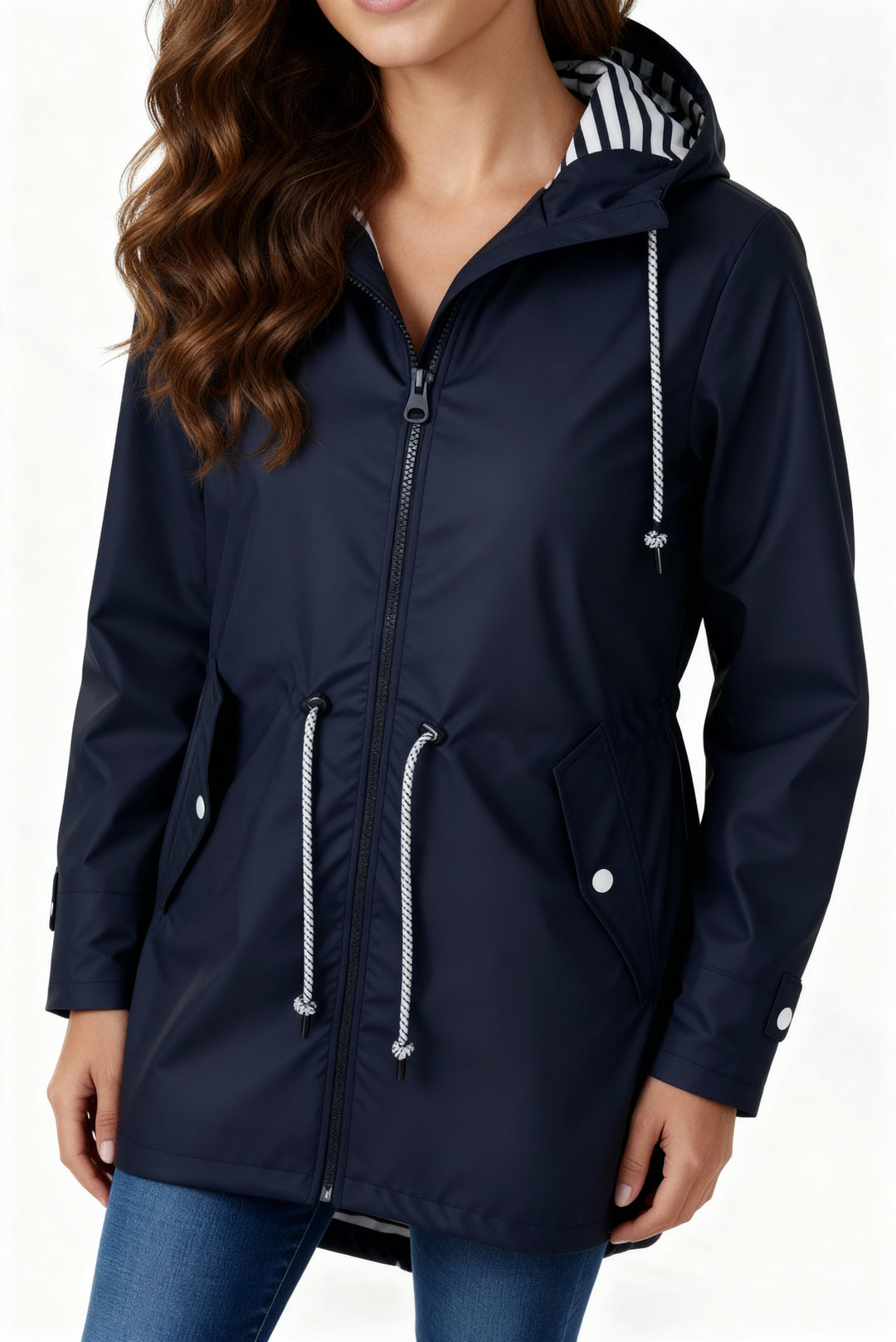 Wasserdichter Mantel mit Kapuze