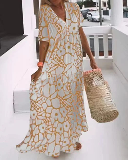 Heidi-Mode | Sommerliches Neues Kurzarm-Printkleid