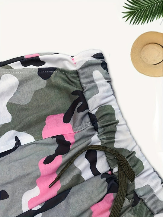 Heidi-Mode | Damen Camo Jogger Trainingshose mit Taschen