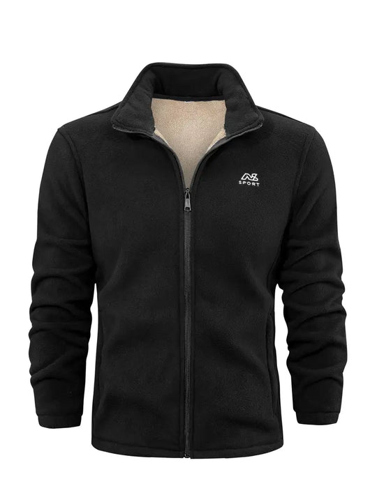 Heidi-Mode - Herren Warme Fleecejacke mit Stehkragen - Komfortable Reißverschlussjacke für Herbst und Winter
