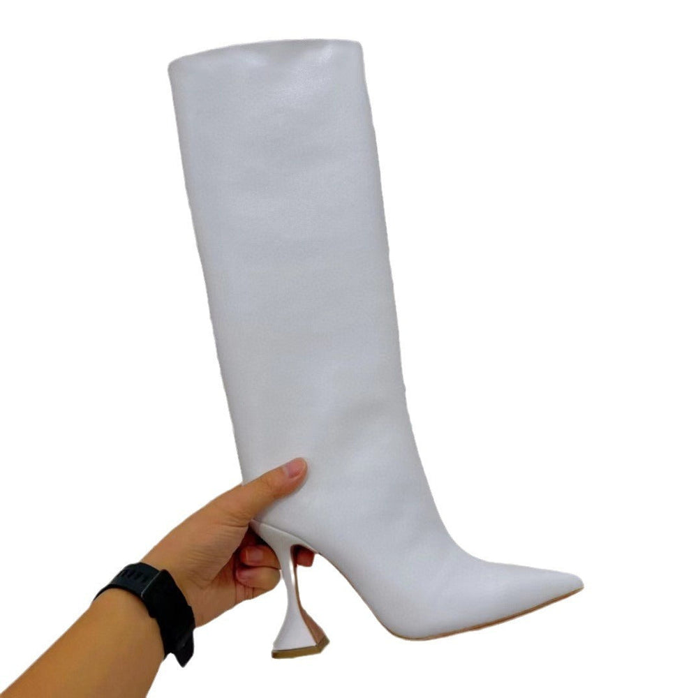 Heidi-Mode | Catwalk Serpentine Seitlicher Reißverschluss Spitz Frauen High Heels Schuhe