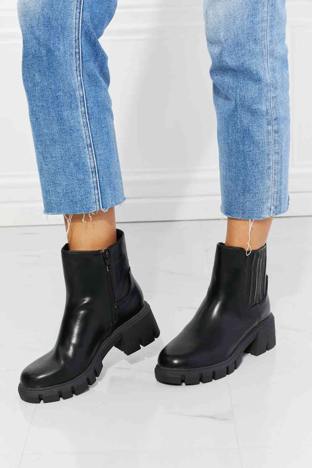 Heidi-Mode | Mmshoes Was Es Braucht Lug-Sohle Chelsea-Stiefel In Schwarz