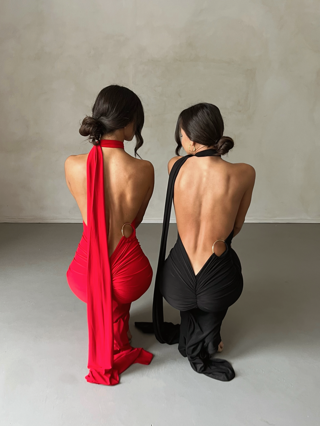 Heidi-Mode | Offene Rück Maxi Kleid