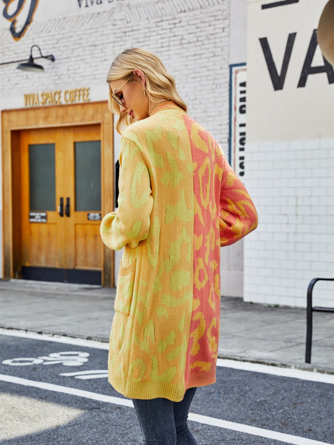 Heidi-Mode | Engel Flügel Leopard Knopfverschluss Longline Cardigan