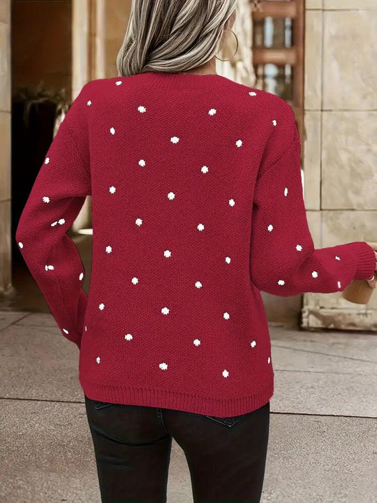 HeidiMode – langärmliger poker-dot-pullover