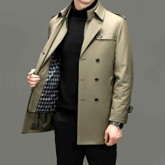 Heidi-Mode | Herren Doppelreiher Trenchcoat