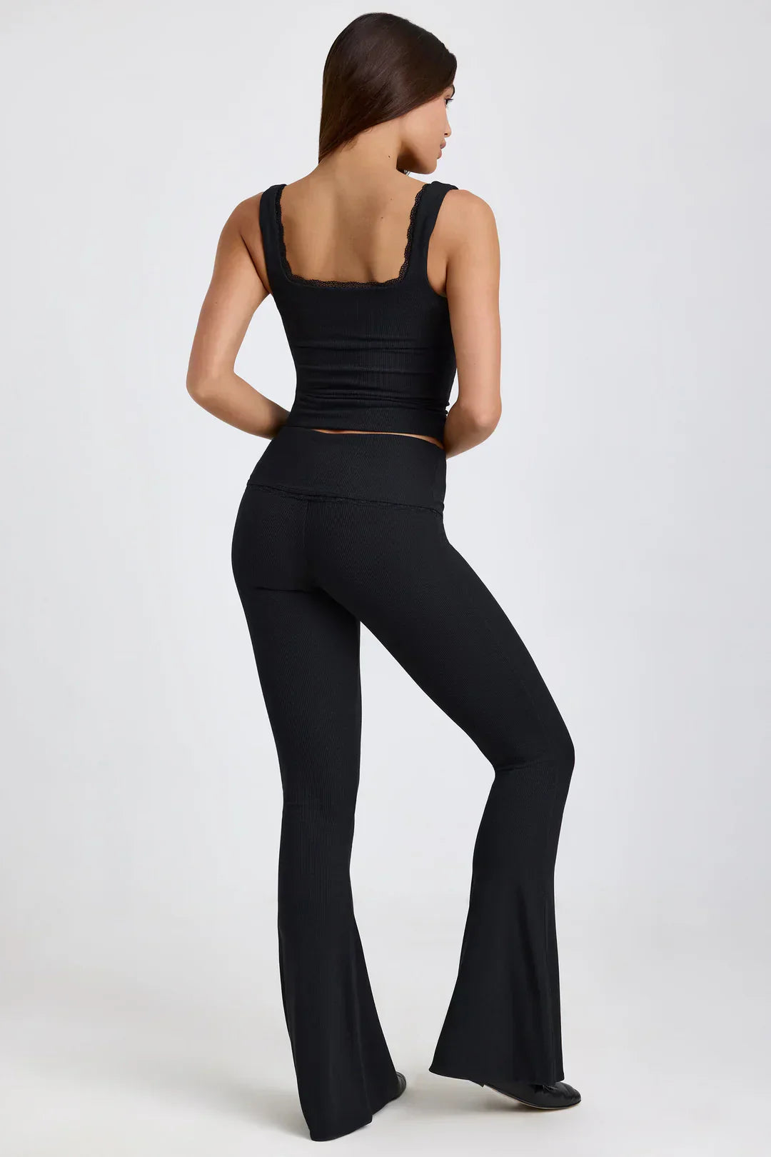 Heidi-Mode | Geripptes Modal Mid Rise Blus Top und Hose