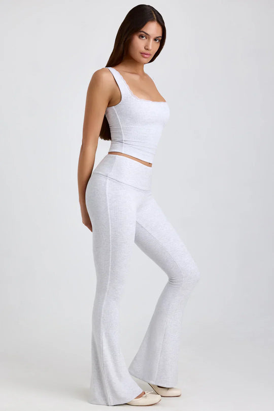 Heidi-Mode | Geripptes Modal Mid Rise Blus Top und Hose