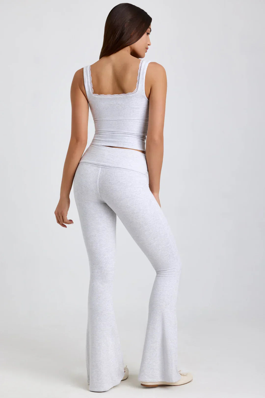 Heidi-Mode | Geripptes Modal Mid Rise Blus Top und Hose