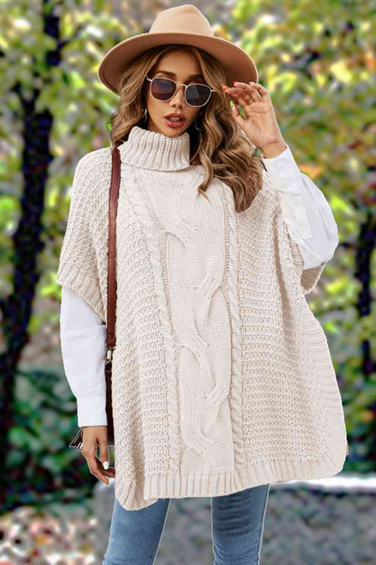 Heidi-Mode | Rollkragen Schlitz Kurzarm Pullover