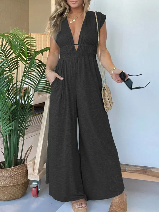 Comfy Jumpsuit mit V-Ausschnitt