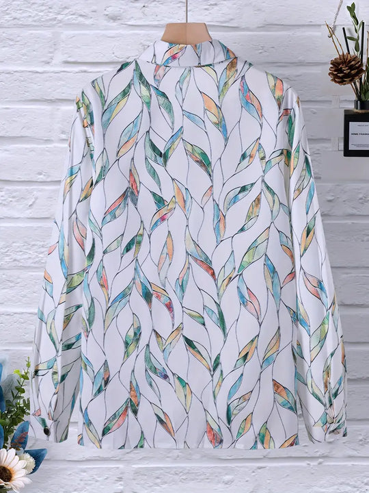 Heidi-Mode | Stilvolle Bluse mit Aufgedruckten Knöpfen