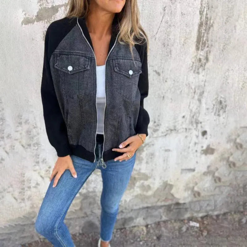 Heidi-Mode | Casual denim jacket with zipper and hood