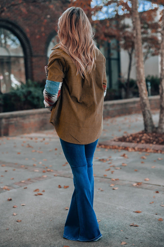 Cordjacke Mit Aztekenmuster