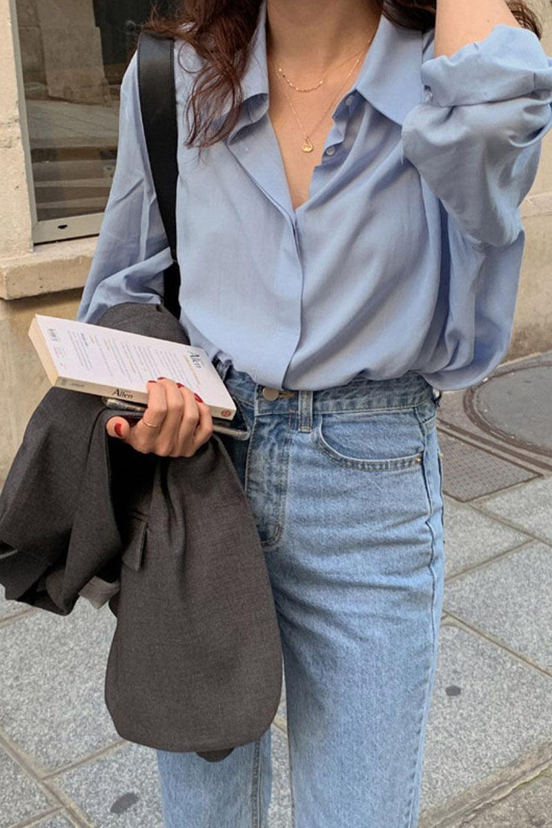 Heidi-Mode | Damen Blaues Hemd