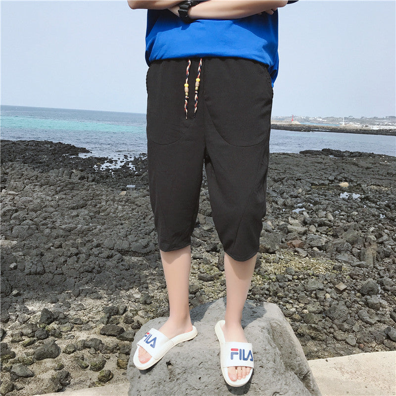 Herren lässige Leinenhose mit elastischem Bund und praktischen Taschen Heidi-Mode