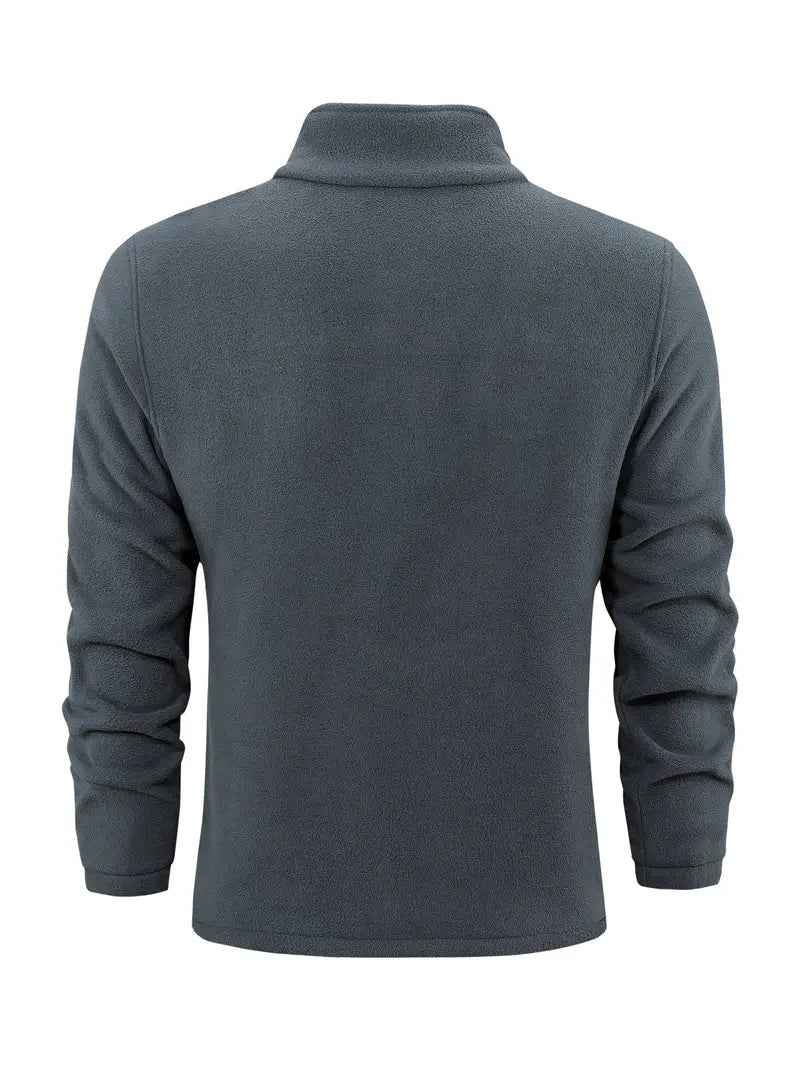 Heidi-Mode - Herren Warme Fleecejacke mit Stehkragen - Komfortable Reißverschlussjacke für Herbst und Winter