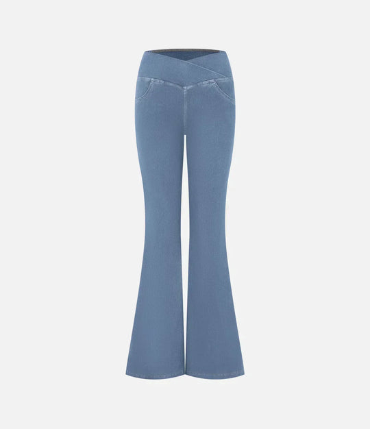 elastische ausgestellte Jeans mit hoher Taille