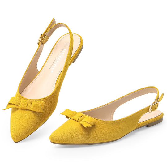 Heidi-Mode | Flache Slingback Sandalen mit Schleife