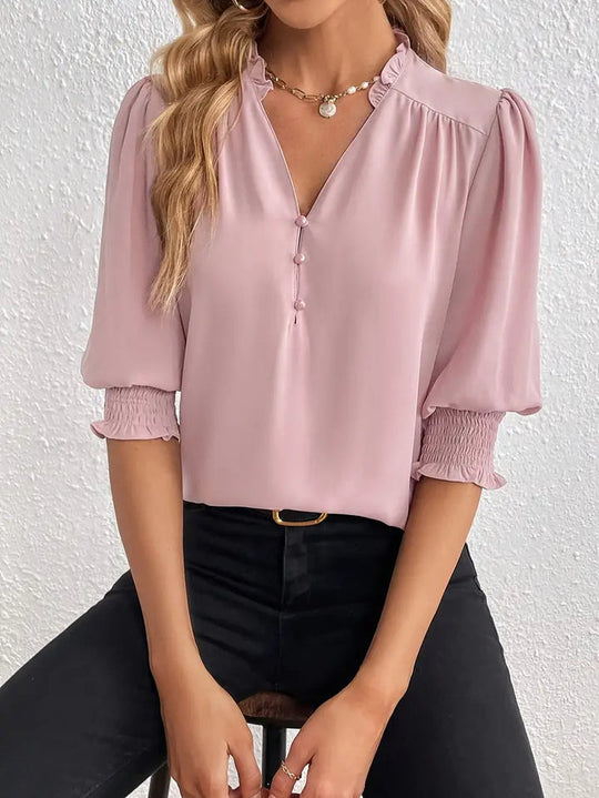 Elegante Bluse mit halben Ärmeln