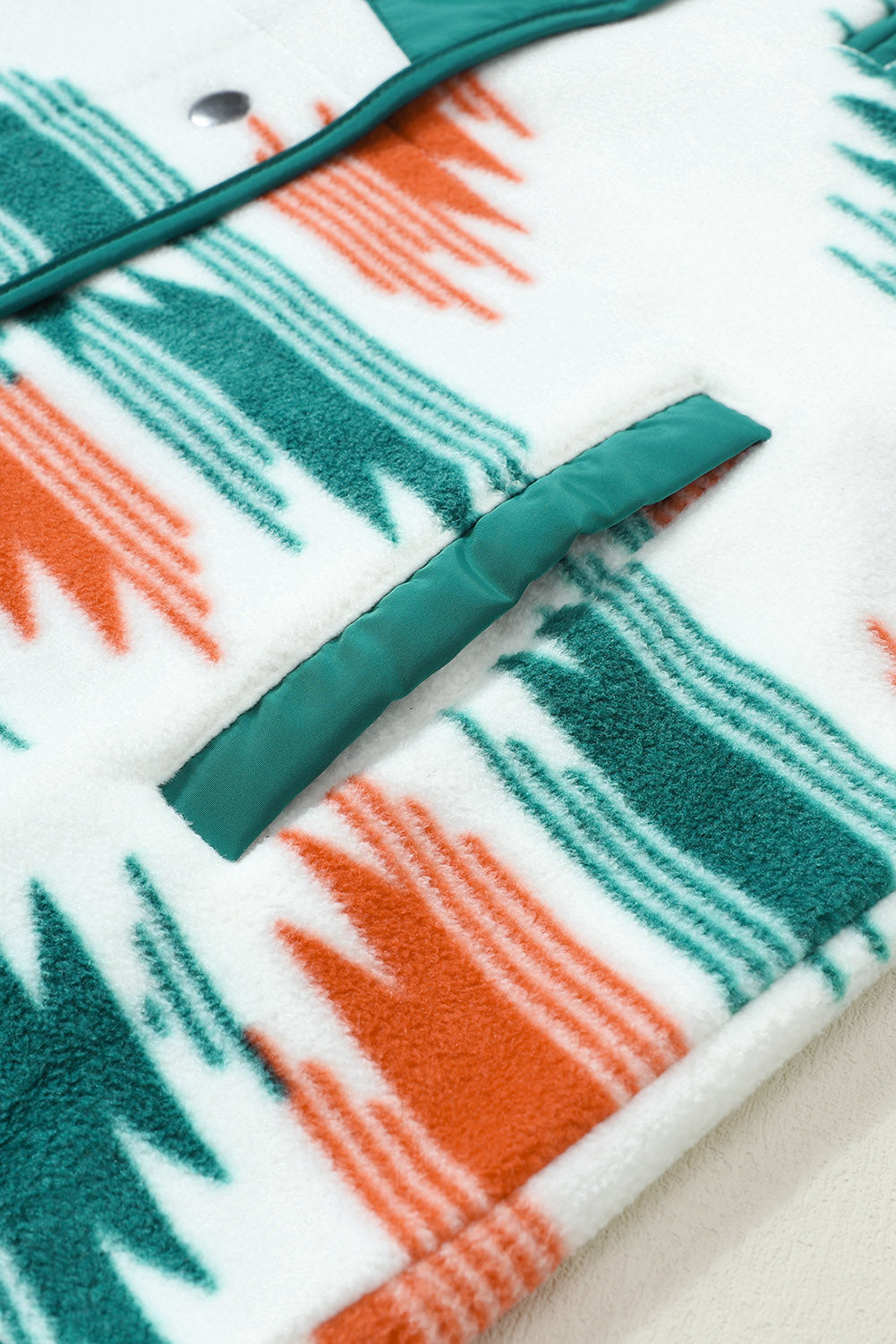 Western Aztec Fleecejacke Mit Druckknöpfen
