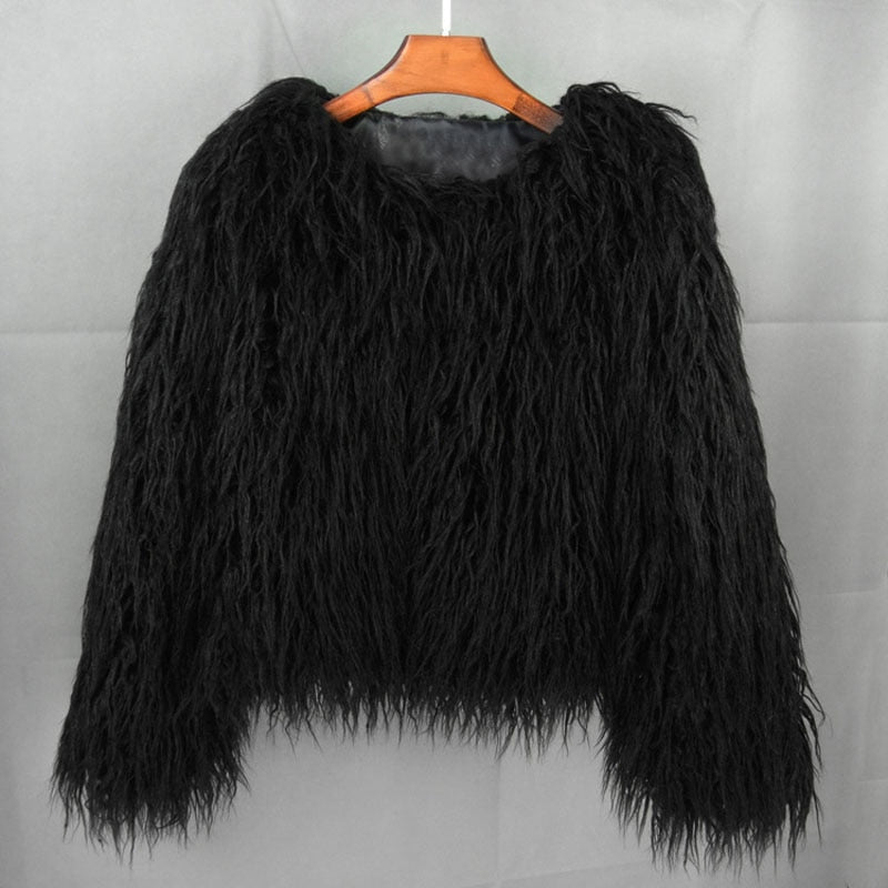 Heidi-Mode | Eleganter Warmer Kunstpelzmantel Für Herbst Und Winter