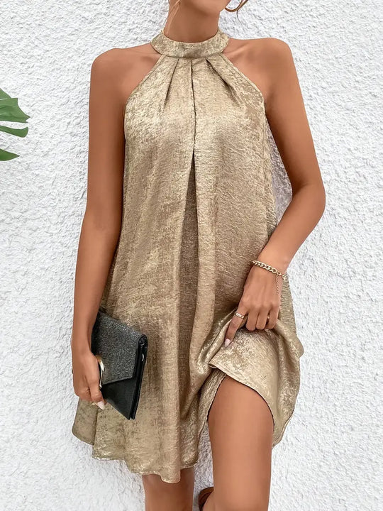 Heidi-Mode | Elegantes Neckholderkleid In Gold