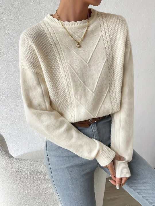 Heidi-Mode | Kabelgebreide Stijl Met Klassiek Ontwerp Damestrui