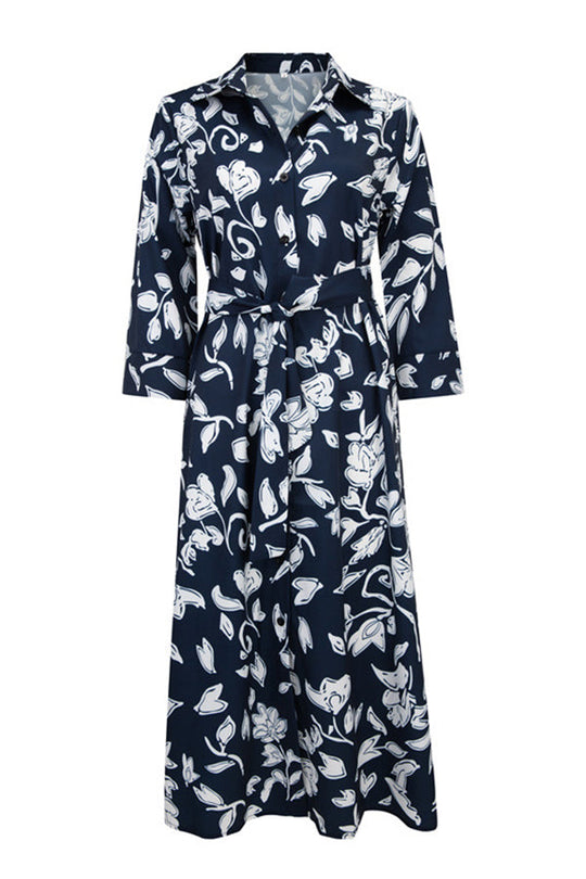 Heidi-Mode | Cider und Sunshine Floral Hemdkleid Midi