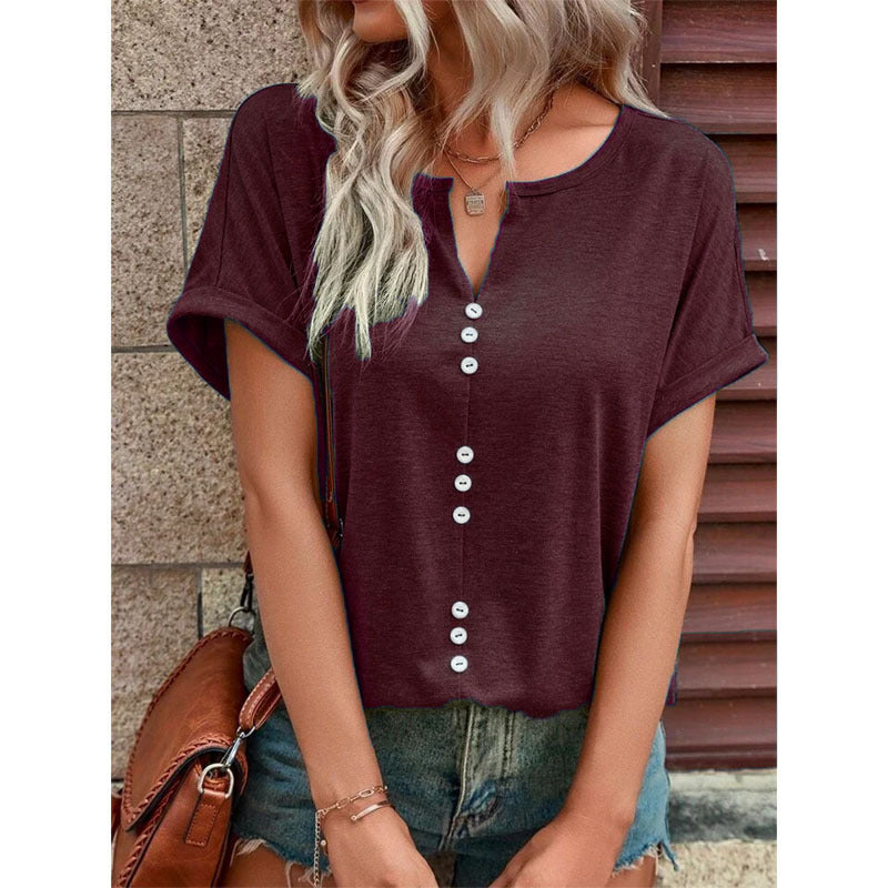 Heidi-Mode | Kurzarmbluse mit Knopfd Design