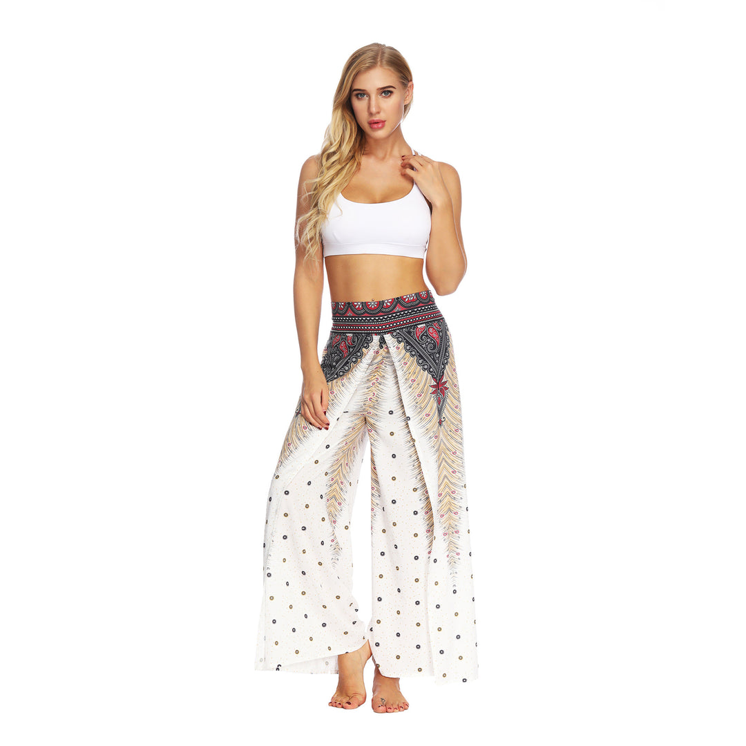 Damen Weitgeschnittene Haremshose mit buntem Ethno-Muster Heidi-Mode