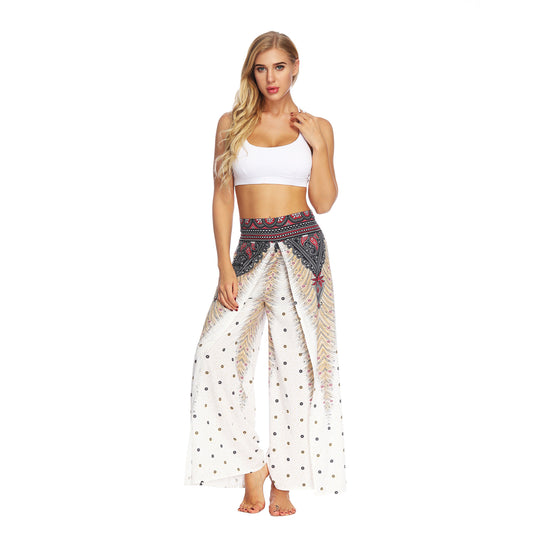Damen Weitgeschnittene Haremshose mit buntem Ethno-Muster Heidi-Mode