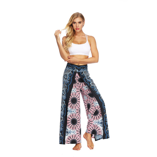 Damen Weitgeschnittene Haremshose mit buntem Ethno-Muster Heidi-Mode