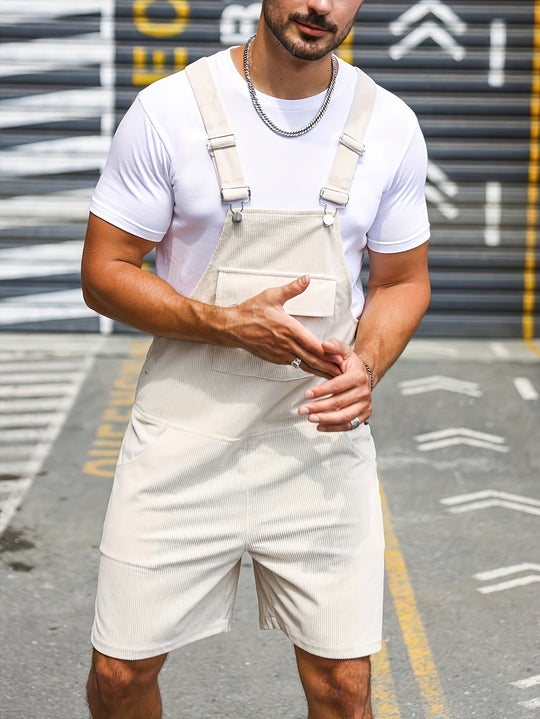 Heidi-Mode | Atmungsaktiver und Schnelltrocknender Freizeit Herrenoverall mit Taschen und Verstellbaren Streifen