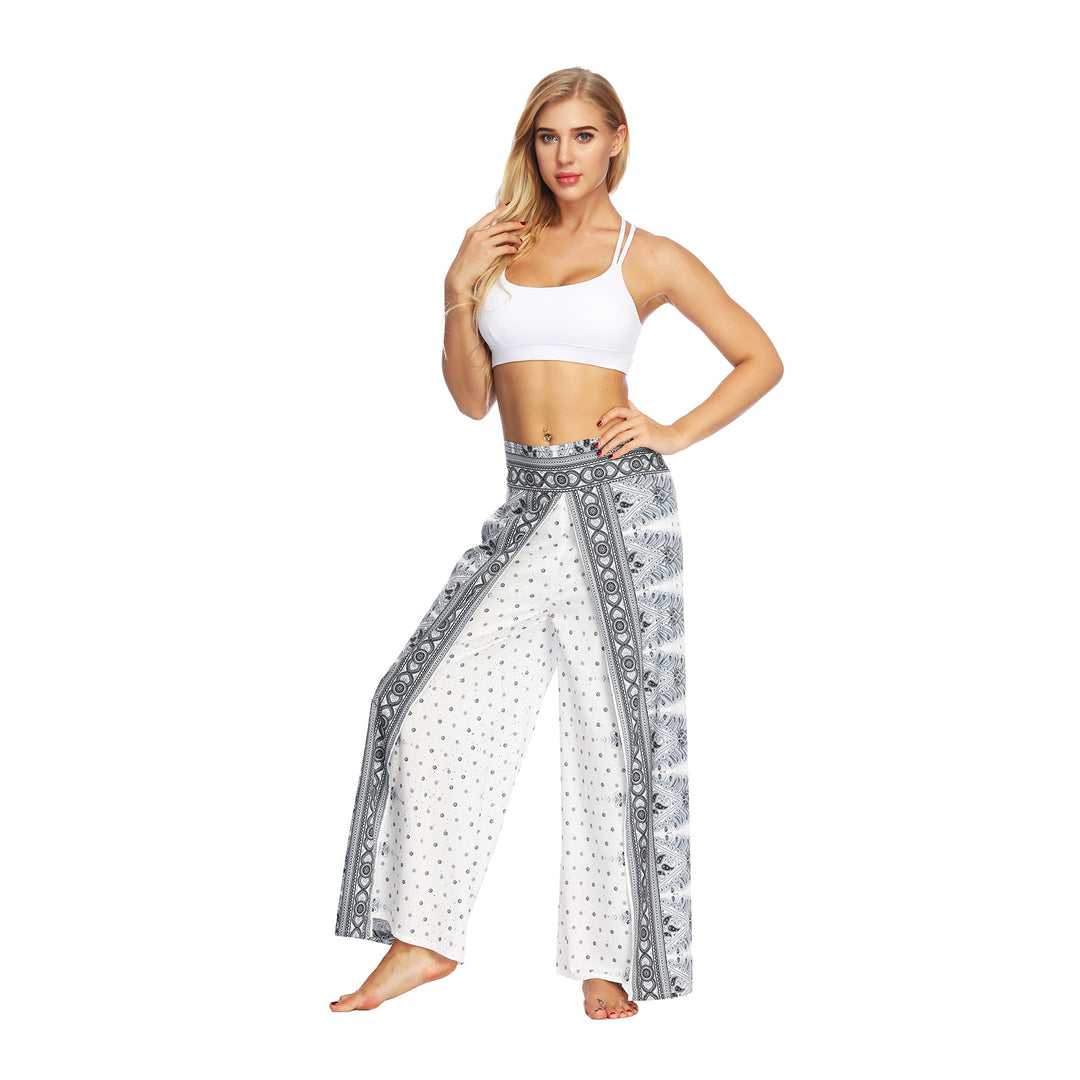 Damen Weitgeschnittene Haremshose mit buntem Ethno-Muster Heidi-Mode