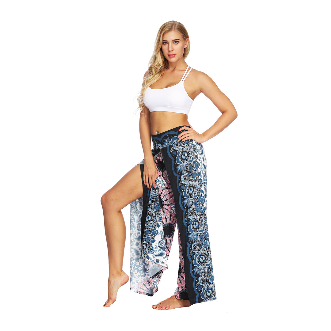 Damen Weitgeschnittene Haremshose mit buntem Ethno-Muster Heidi-Mode