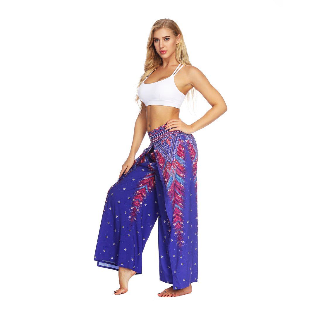 Damen Weitgeschnittene Haremshose mit buntem Ethno-Muster Heidi-Mode