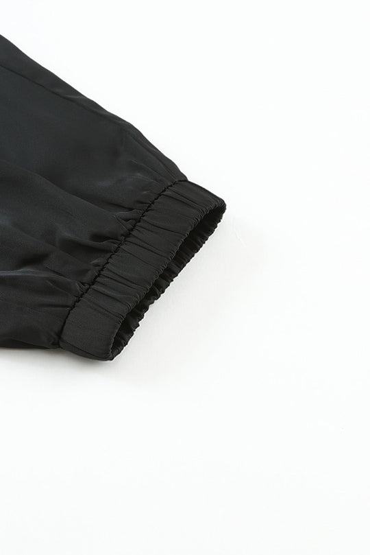 Satin-Taschenhose Mit Kordelzug Und Elastischer Taille