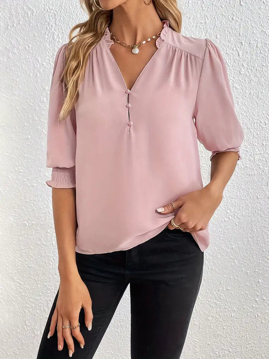 Elegante Bluse mit halben Ärmeln