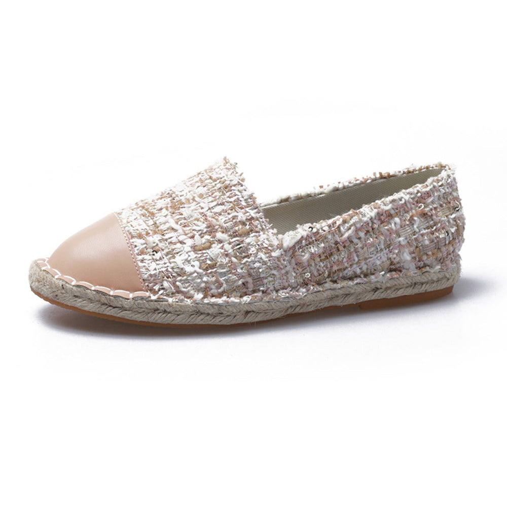 Heidi-Mode | Flache Canvas Espadrilles mit Leder Patch