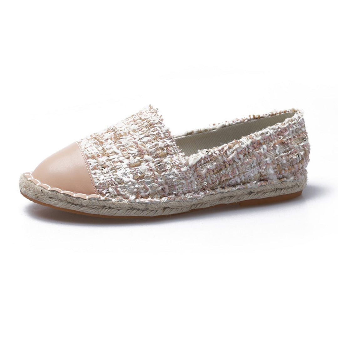 Heidi-Mode | Flache Canvas Espadrilles mit Leder Patch