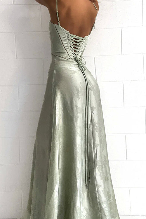 Heidi-Mode | Geschenk Der Liebe Blumen Tie Back Maxi Kleid Elfenbein