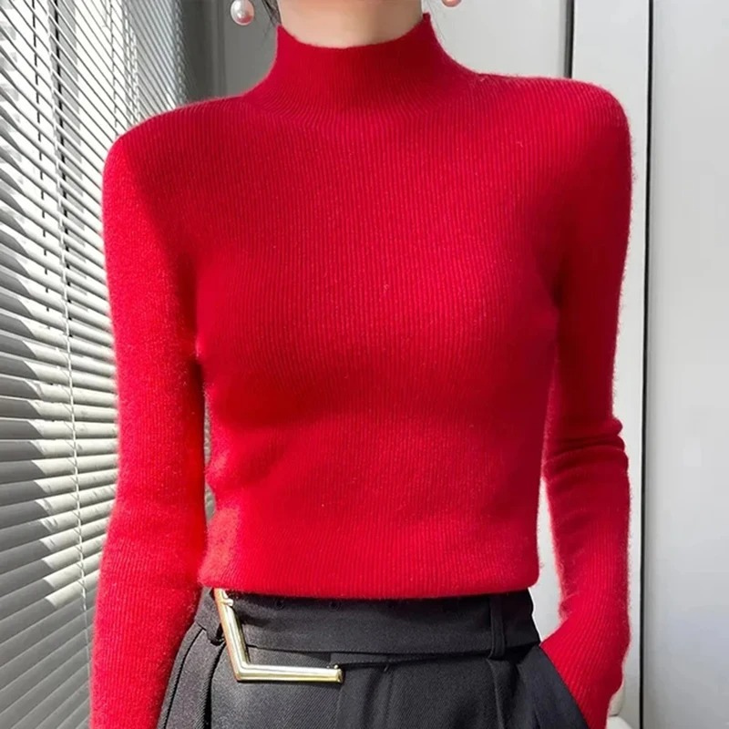 Heidi-Mode | Damen Rollkragenpullover Gerippter Strick Weich und Elegant Rollkragenpullover Damen