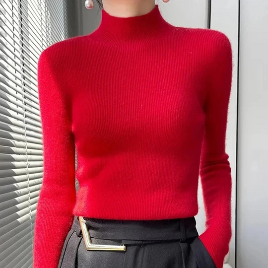 Heidi-Mode | Damen Rollkragenpullover Gerippter Strick Weich und Elegant Rollkragenpullover Damen