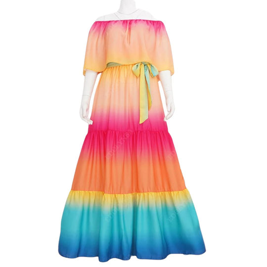 Heidi-Mode | Lange Kleid mit Volants