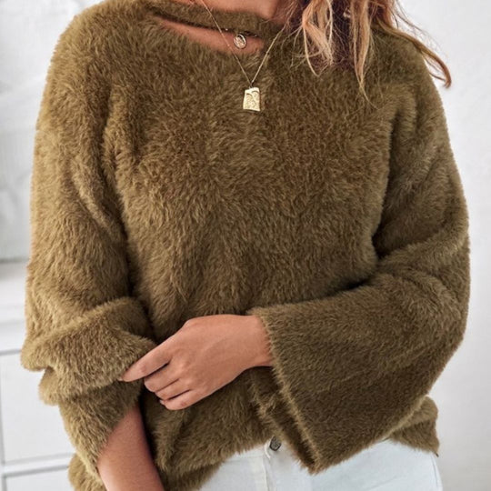 Flauschiger und bequemer Strickpullover für Damen