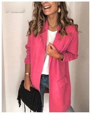 Heidi-Mode | Einfarbiger Blazer Mit Langen Ärmeln