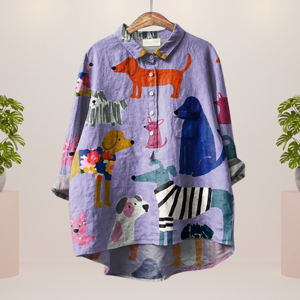 Heidi-Mode | Exklusives Damenhemd mit Kunstdruck