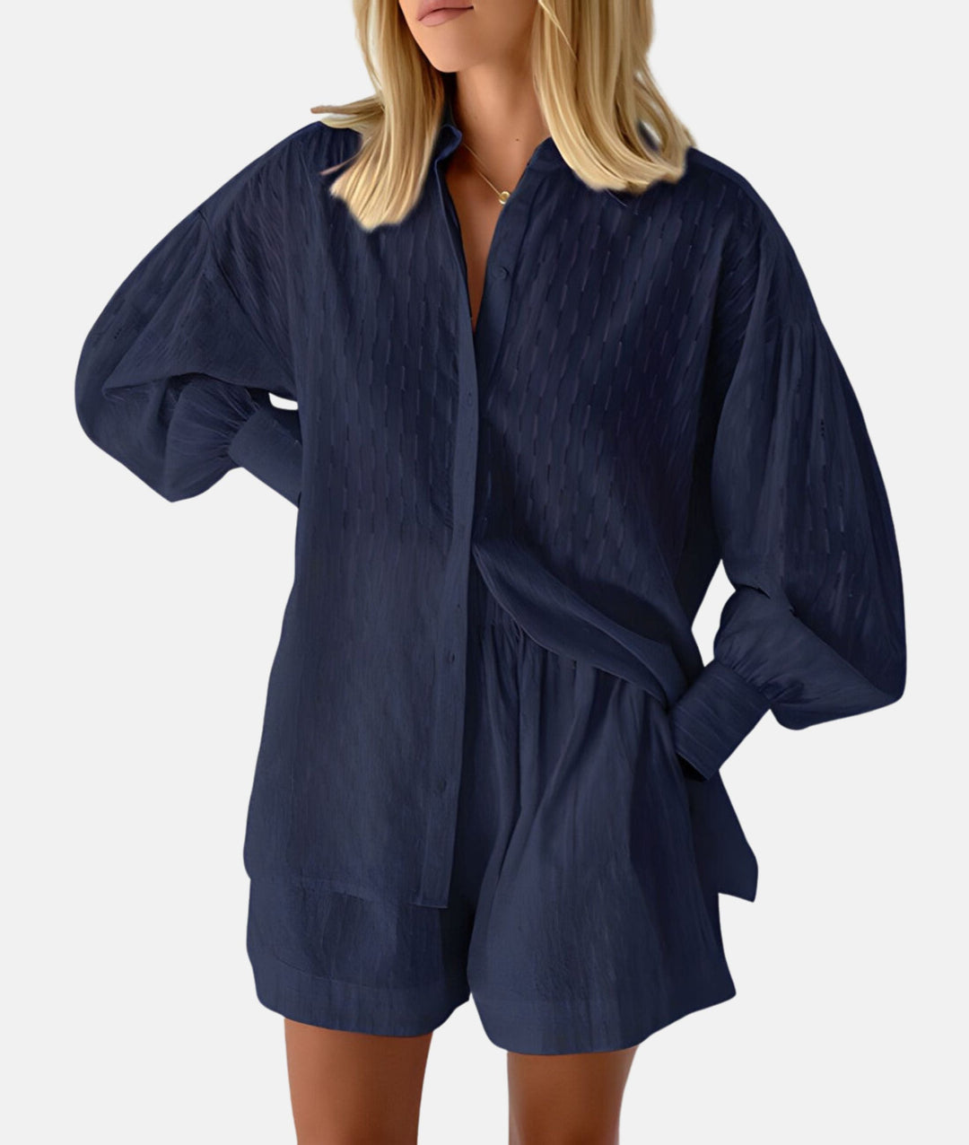 stoffen shirt en shortset